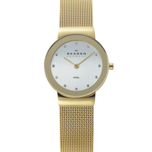 Skagen, Freja, 358SGGD, Edelstahl, gold, milanaise