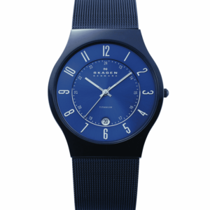 Skagen, T244XLTMN, Titan, Textilband, blau