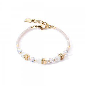 Coeur de Lion Armband Mini Cubes gold weiß 4565301416 bei Juwelier Kröpfl