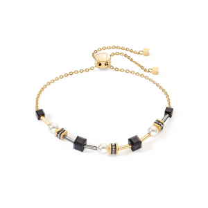 Coeur de Lion Armband Mysterious Cubes & Pearls gold - schwarz 4085301316 bei Juwelier Kröpfl