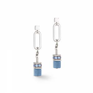Coeur de Lion GeoCUBE® GeoCUBE® Fusion Chain Ohrringe silber-blau 4707210700 bei Juwelier Kröpfl