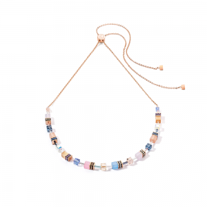 Coeur de Lion GeoCUBE® GeoCUBE® Iconic Chain Halskette hellblau-rosa 3030100752 bei Juwelier Kröpfl