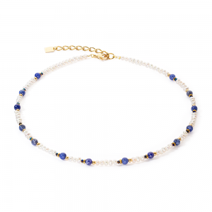 Coeur de Lion Halskette Flow Süßwasserperlen & Sodalith gold 1109100700 bei Juwelier Kröpfl