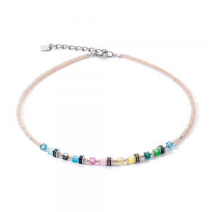 Coeur de Lion Halskette Mini Cubes multicolor pastell 4565101522 bei Juwelier Kröpfl