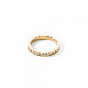 Coeur de Lion Ring Edelstahl & Kristalle slim gold kristall 012740181652 bei Juwelier Kröpfl