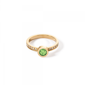 Coeur de Lion Sparkling Dots Ring gold grün 022840051652 bei Juwelier Kröpfl
