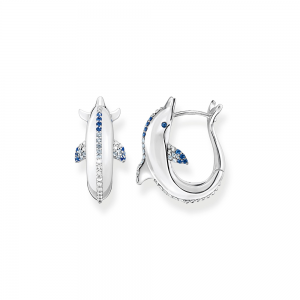 Thomas Sabo Ocean Vibes Creolen Delfin mit blauen Steinen CR688-644-1 bei Juwelier Kröpfl