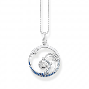 Thomas Sabo Ocean Vibes Kette Welle mit blauen Steinen KE2143-644-1 bei Juwelier Kröpfl