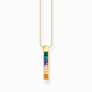 Thomas Sabo Rainbow Heritage Kette mit bunten Steinen vergoldet KE2113-971-7 bei Juwelier Kröpfl