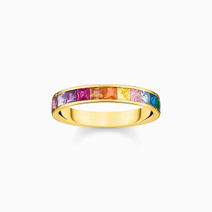 Thomas Sabo Rainbow Heritage Ring bunte Steine gold TR2403-996-7 bei Juwelier Kröpfl