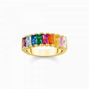 Thomas Sabo Rainbow Heritage Ring bunte Steine gold TR2404-996-7 bei Juwelier Kröpfl