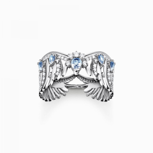 Thomas Sabo Rising Phoenix Ring Phönix-Flügel mit blauen Steinen silber TR2411-644-1 bei Juwelier Kröpfl