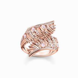 Thomas Sabo Rising Phoenix Ring Phönix-Flügel mit rosa Steinen roségold TR2409-323-9 bei Juwelier Kröpfl