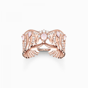 Thomas Sabo Rising Phoenix Ring Phönix-Flügel mit rosa Steinen roségold TR2411-323-9 bei Juwelier Kröpfl