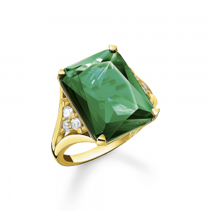 Thomas Sabo Sparkling Heitage Ring grüner Stein gold TR2339-971-6 bei Juwelier Kröpfl