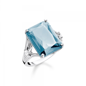 Thomas Sabo Sparkling Heitage Ring Stein blau groß mit Stern TR2261-644-31 bei Juwelier Kröpfl