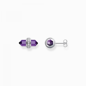 Thomas Sabo Sterling Silver Ohrstecker mit violettem Onyx Kristall Silber H2281-643-13 bei Juwelier Kröpfl