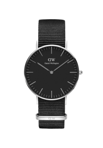 Daniel Wellington Classic Black Cornwall Silber 36mm DW00100151 bei Juwelier Kröpfl