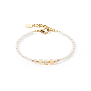 Coeur de Lion Armband Princess Pearls & Cubes gold-beige 4566301000 bei Juwelier Kröpfl