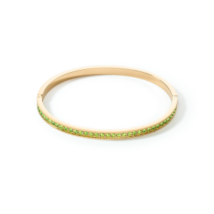 Coeur de Lion Armreif Edelstahl & Kristalle slim gold grün 0127370516 bei Juwelier Kröpfl