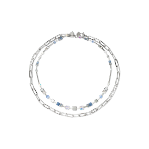 Coeur de Lion GeoCUBE® GeoCUBE® Fusion Chain Halskette silber-blau 4707100700 bei Juwelier Kröpfl