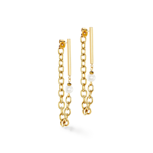 Coeur de Lion Ohrringe Chain & Pearl Fever weiß-gold 1123211416 bei Juwelier Kröpfl