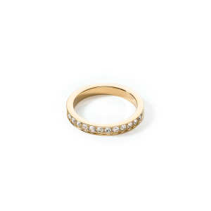 Coeur de Lion Ring Edelstahl & Kristalle slim gold kristall 012740181652 bei Juwelier Kröpfl