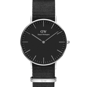 Daniel Wellington Classic Black Cornwall Silber 36mm DW00100151 bei Juwelier Kröpfl