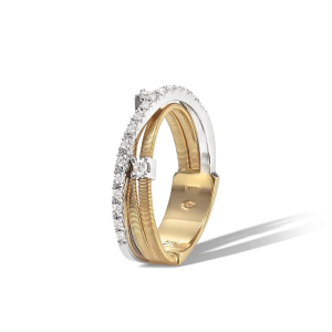 Marco Bicego Goa Goa Dreireihiger Ring aus Gold mit Diamanten AG269_B2_YW_M5 bei Juwelier Kröpfl