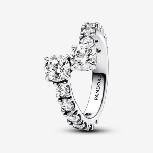 Pandora Timeless Glitzernder Überlappender Band-Ring 193149C01 bei Juwelier Kröpfl