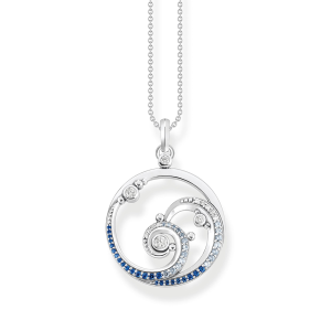 Thomas Sabo Ocean Vibes Kette Welle mit blauen Steinen KE2143-644-1 bei Juwelier Kröpfl