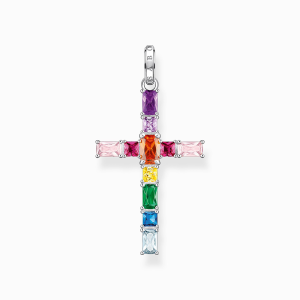 Thomas Sabo Rainbow Heritage Anhänger Kreuz mit bunten Steinen Silber PE939-073-7 bei Juwelier Kröpfl