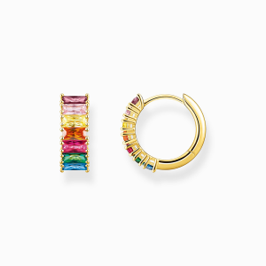 Thomas Sabo Rainbow Heritage Creolen mit bunten Steinen Pavé vergoldet CR667-488-7 bei Juwelier Kröpfl