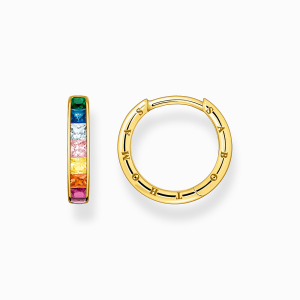 Thomas Sabo Rainbow Heritage Creolen mit bunten Steinen Pavé vergoldet CR668-996-7 bei Juwelier Kröpfl