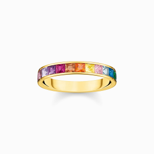 Thomas Sabo Rainbow Heritage Ring bunte Steine gold TR2403-996-7 bei Juwelier Kröpfl