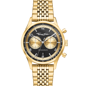 Thomas Sabo Rebel at Heart Herrenuhr Rebel at Heart Chronograph gold schwarz WA0376-264-203 bei Juwelier Kröpfl