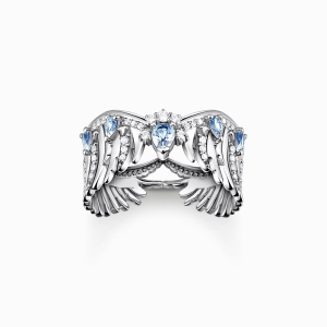 Thomas Sabo Rising Phoenix Ring Phönix-Flügel mit blauen Steinen silber TR2411-644-1 bei Juwelier Kröpfl