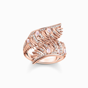 Thomas Sabo Rising Phoenix Ring Phönix-Flügel mit rosa Steinen roségold TR2409-323-9 bei Juwelier Kröpfl