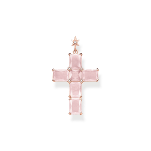 Thomas Sabo Sparkling Heitage Anhänger Kreuz rosa Steine mit Stern PE890-417-9 bei Juwelier Kröpfl