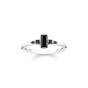 Thomas Sabo Sparkling Heitage Ring Stein Baguette-Schliff schwarz TR2266-643-11 bei Juwelier Kröpfl