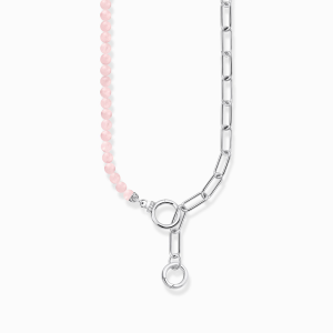 Thomas Sabo Sterling Silver Collier mit Gliederkettenelementen und rosa Beads Silber KE2193-035-9 bei Juwelier Kröpfl