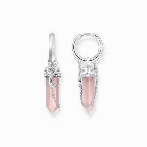 Thomas Sabo Sterling Silver Creolen mit rosa Kristall Anhänger und Symbolen Silber CR722-643-9 bei Juwelier Kröpfl