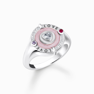 Thomas Sabo Sterling Silver Siegelring mit Herz und Steinen Silber TR2447-390-9 bei Juwelier Kröpfl