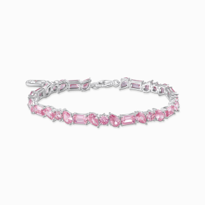 Thomas Sabo Sterling Silver Tennisarmband mit 31 pinkfarbenen Steinen Silber A2144-051-9 bei Juwelier Kröpfl