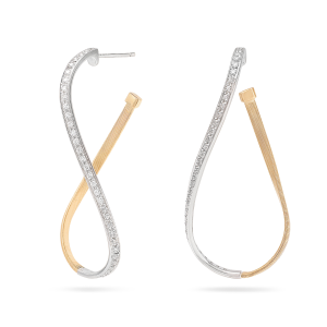 Marco Bicego Marrakech Marrakech Hoop-Ohrringe aus Gelbgold mit 18 Karat mit Diamantpavé OG405_B_YW_M5 bei Juwelier Kröpfl