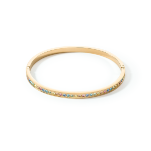 Coeur de Lion Armreif Edelstahl & Kristalle slim gold multicolor pastell 0127331590 bei Juwelier Kröpfl