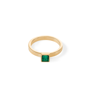 Coeur de Lion Brilliant Square small Ring gold dunkelgrün 050140054952 bei Juwelier Kröpfl