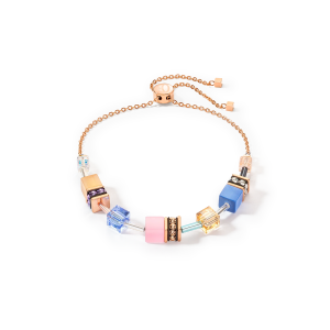 Coeur de Lion GeoCUBE® GeoCUBE® Iconic Chain Armband hellblau-rosa 3030300752 bei Juwelier Kröpfl