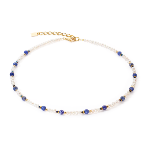 Coeur de Lion Halskette Flow Süßwasserperlen & Sodalith gold 1109100700 bei Juwelier Kröpfl