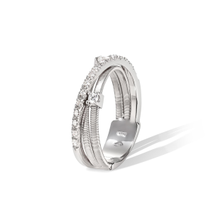 Marco Bicego Goa Goa Dreireihiger Ring aus Weißgold mit Diamanten AG269_B2_W_01 bei Juwelier Kröpfl